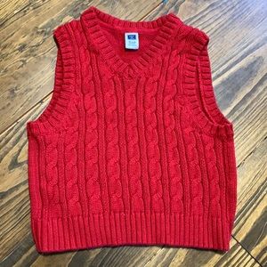 Boys Janie and Jack 12-18M Red Sweater Vest